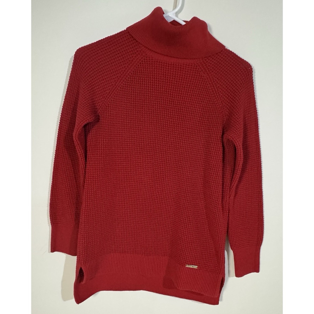 Michael Kors Cowl Neck Sweater Womens Red Long Sleeve Pullover Small
